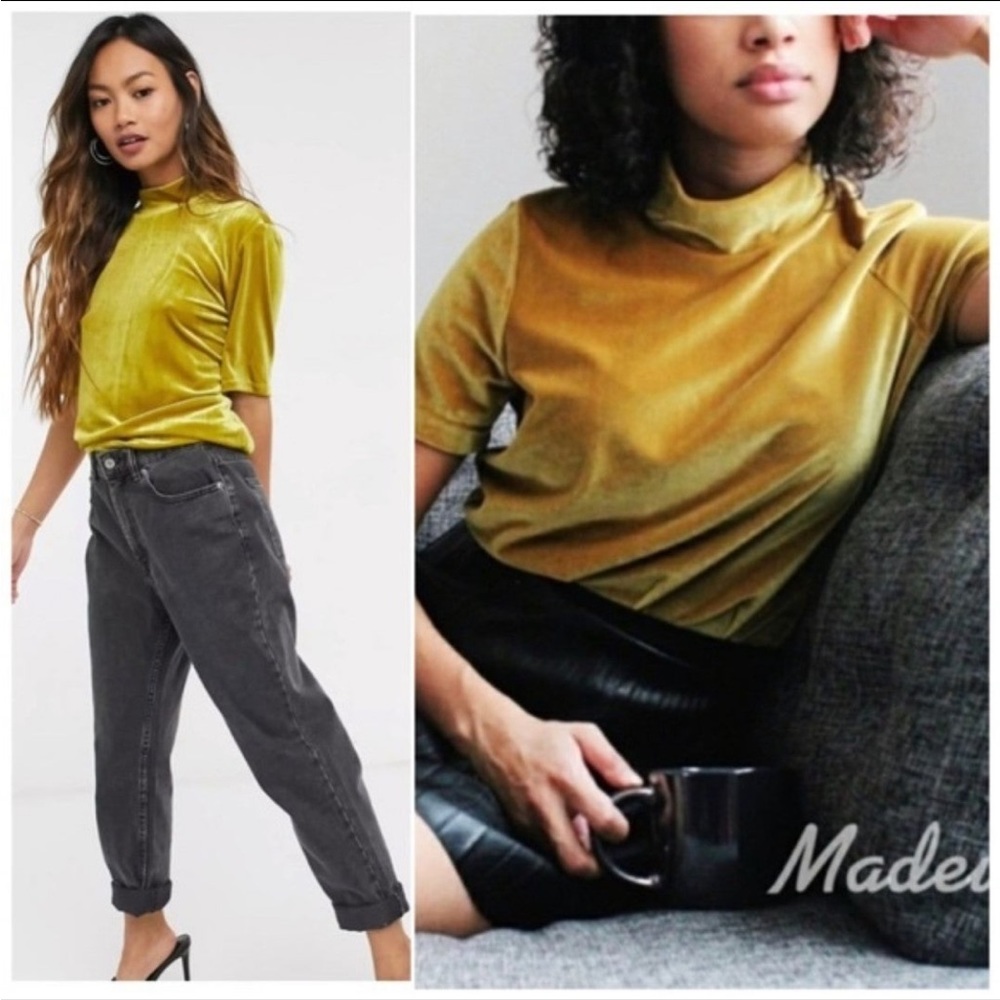 NWT MADEWELL velvet mock neck tee NWT